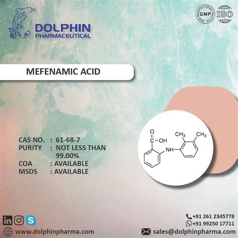 mefenamic acid powder cas     latest price manufacturers