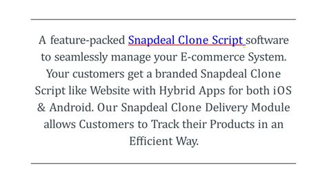 PPT Best Readymade Snapdeal Clone System DOD IT SOLUTIONS