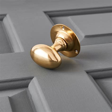 Oval Polished Brass Door Knobs