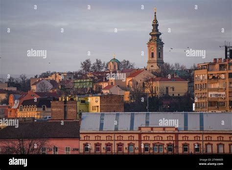 Belgrade: Old town skyline at sunset. Serbia Stock Photo - Alamy