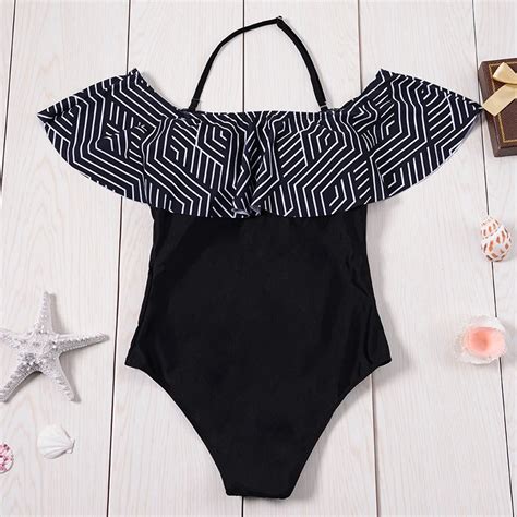 Aliexpress Buy 2017 Sexy Off Shoulder Swimwear Flouncing One