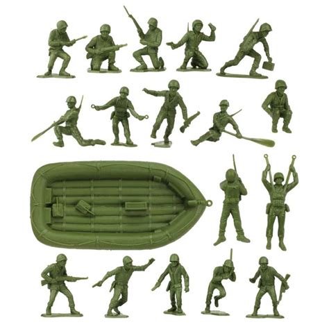 WWII U.S. Soldiers, OD Green 31 pieces BMC Marx Plastic Army Men BMC ...