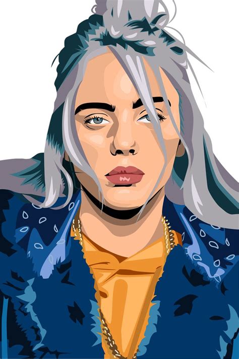 Billie Eilish Vector Illustration Vector Portrait Illustration