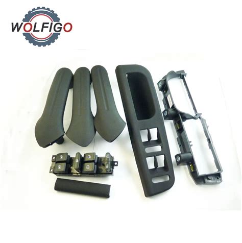 Wolfigo Pcs Set Black Inner Door Handle Cover Grab Bezel Trim Window