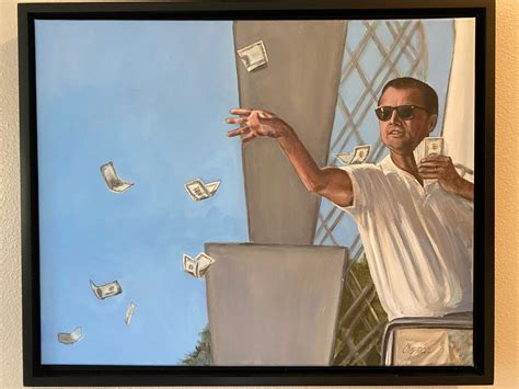 El lobo de Wall Street Leonardo DiCaprio tirando dinero de su Etsy España