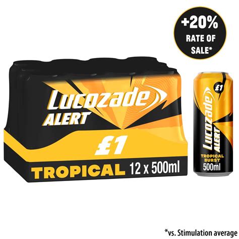 Lucozade Alert Tropical Burst Energy Drink 500ml £1 Pmp Bb Foodservice