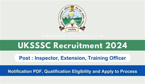 UKSSSC Recruitment 2024 Out Online Apply For 136 Inspector Extension