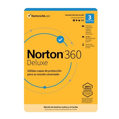 Norton 360 Deluxe 3 Dispositivos 1 Año