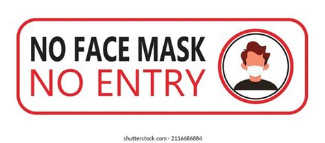 No Face Mask No Entry Vector Stock Vector Royalty Free