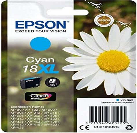 Epson Daisy Ink Cartridge For Expression Home Serie Series Cyan