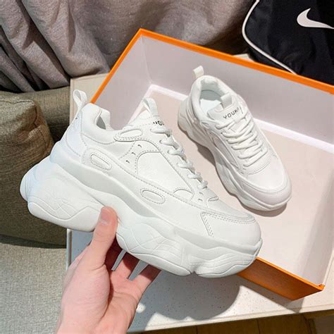 2020 Autumn Women Chunky Sneakers Platform White Fashion Tenis Female