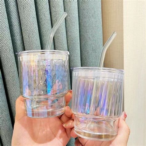 Jual JAFA Glass Tumbler Korea Estetik Anti Tumpah Free Sedotan