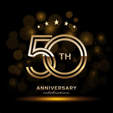 Premium Vector 50th Anniversary Logo With Gold Color And Double Line