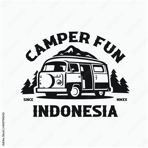 Camper fun logo. Campervan ready made logo vector isolated Stock Vector | Adobe Stock