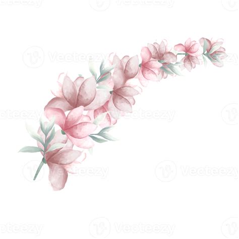 Pink Watercolor Flowers 13812191 Png