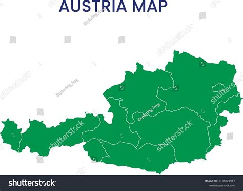 High Detailed Map Austria Outline Map Stock Vector Royalty Free