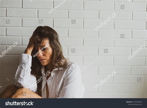 Sad Depressed Caucasian Lady Semi Nude Stock Photo Shutterstock
