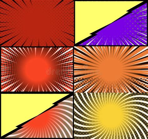 Quadro Colorido De Quadrinhos Com Fundo Com Raios Radiais E Efeitos