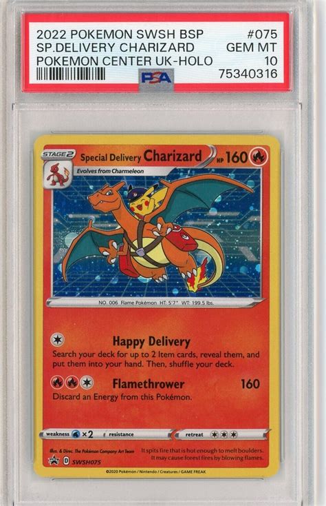 PSA 10 2022 Pokemon SWSH Black Star Promo Special Delivery Charizard