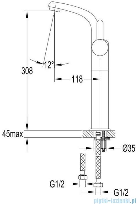 Omnires Darling bateria umywalkowa wysoka 33 cm złoty DA5013GL plytki