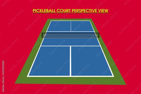 pickleball court perspective view vector Stock Vector | Adobe Stock