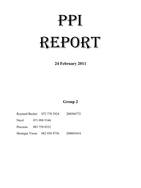 ppi report  economies business