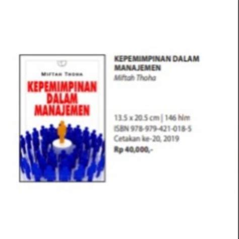 Jual Buku Kepemimpinan Dalam Manajemen By Miftah Toha Shopee Indonesia