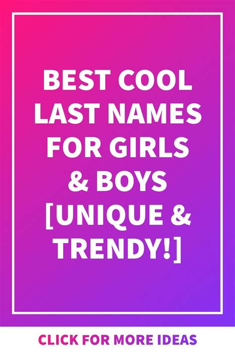 Best Cool Last Names For Girls And Boys Unique And Trendy In 2024 Cool