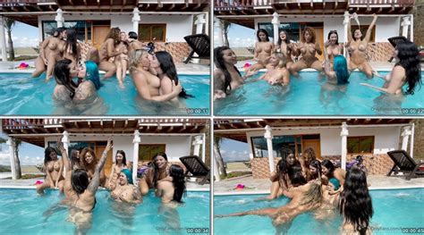 Karol Rosado E Suas Amigas Se Divertindo Em Uma Festinha Na Piscina