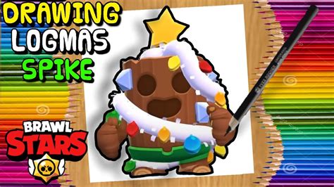 How To Draw LOGMAS SPIKE New Skin For Spike Easily Brawl Stars