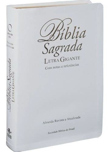 Biblia Sagrada Letra Gigante Ara Ndice Couro Bonde Branca Frete Gr Tis