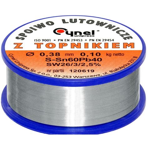 Cyna Do Lutowania Z Topnikiem Spoiwo 100G 0 38Mm Cynel Sklep EMPIK