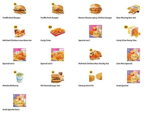 McDonalds Menu