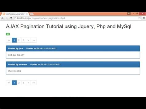 Ajax Pagination Using Jquery Php Mysql Part 2 3 YouTube