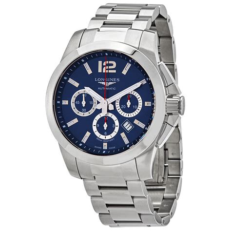 Longines Conquest Chronograph Automatic Blue Dial Men's Watch L3.801.4 ...