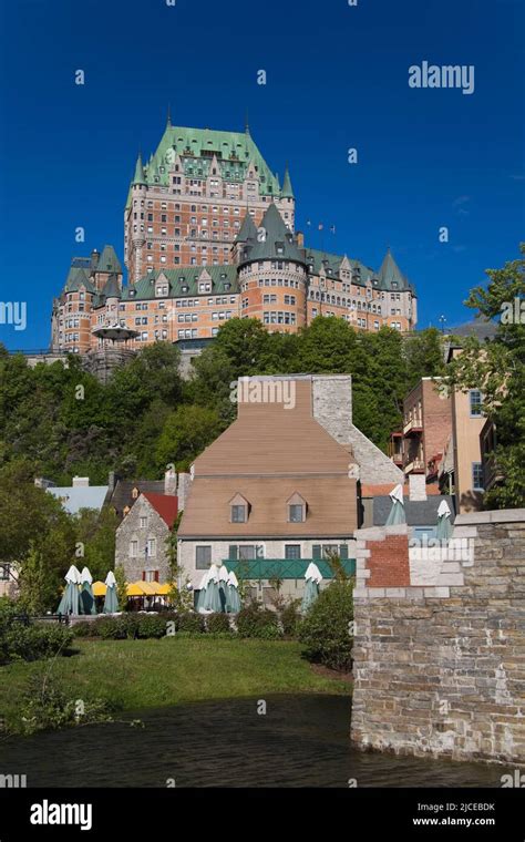 Old Fortification Wall And Chateau Frontenac In Spring Old Quebec City