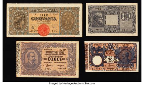 Italian Note Quartet.. ... (Total: 4 notes) World Currency | Lot #81166 ...