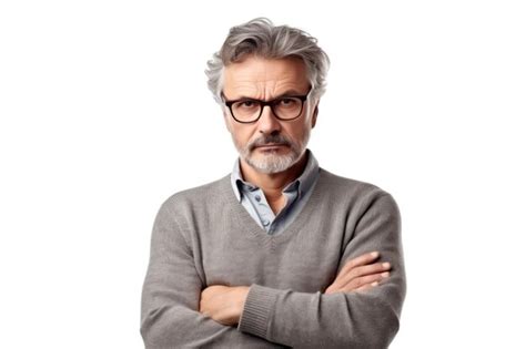 Premium AI Image Confident Caucasian Middle Aged Man In Casual