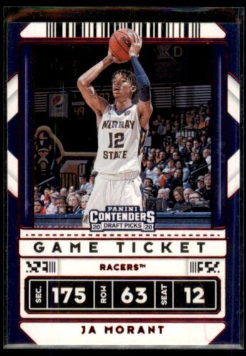 Ja Morant 2020 21 Panini Contenders Draft Picks Game Ticket Red 44