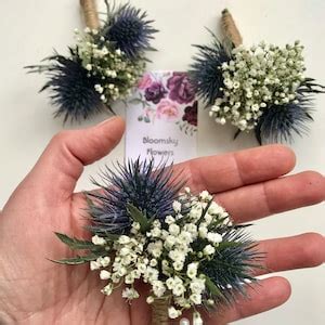 Rustic Scottish Wedding Buttonholes Natural Bespoke Dried Flowers