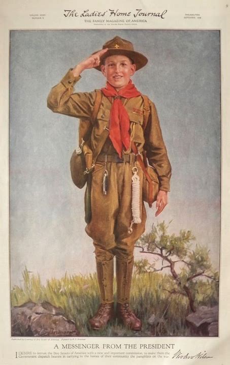 1918 Vintage Boy Scout Print ~ F.S. Brunner, Military, Historical ...