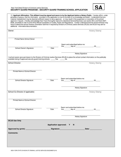 New York Security Guard Training School Application Fill Out Sign