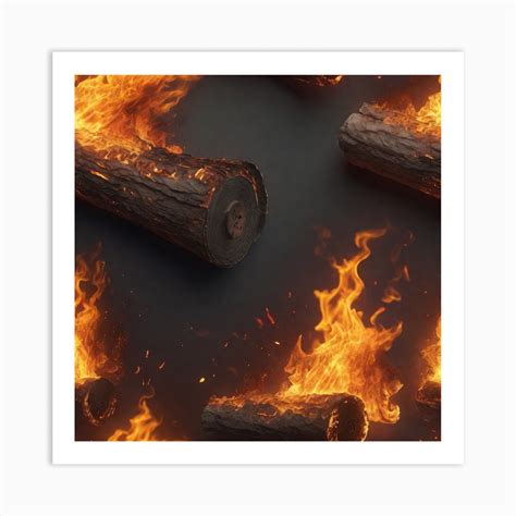 Logs On Fire Art Print by Pat4U - Fy