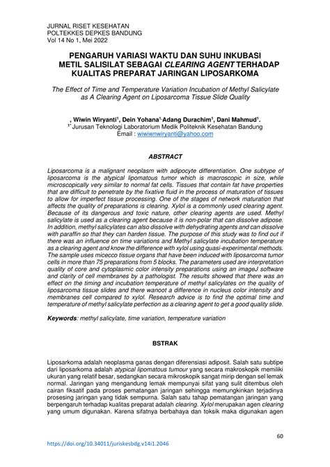 Pdf Pengaruh Variasi Waktu Dan Suhu Inkubasi Metil Salisilat Sebagai