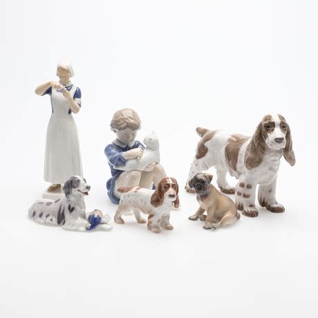 Figurer Sex Stycken Porslin Danmark Keramik Porslin Europeiskt Auctionet