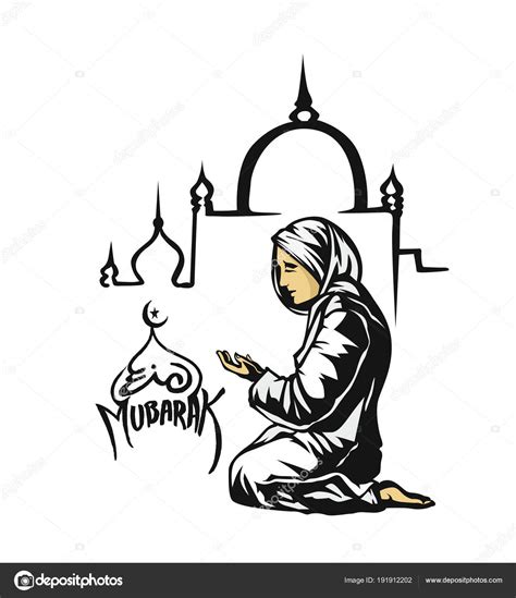 Muslim Girl Praying Drawing Muslim Woman Praying Namaz Islamic