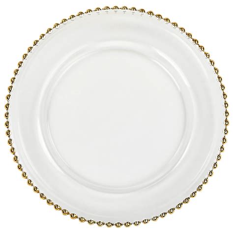 Beaded Glass Gold Trim Charger Plate Party Supplies Cv Linens