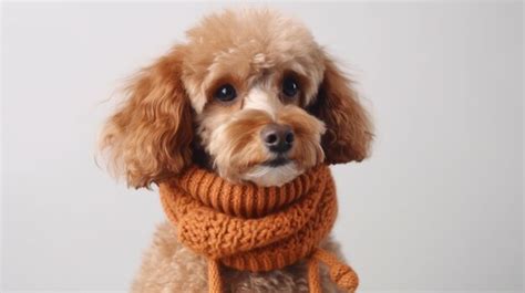 Premium Ai Image A Poodle Wearing A Scarf And A Scarf