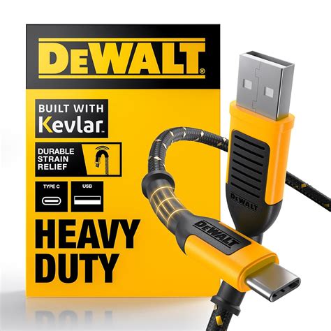 Brandclub - DEWALT Heavy Duty USB to USB C Cable, Jobsite Type C Cable
