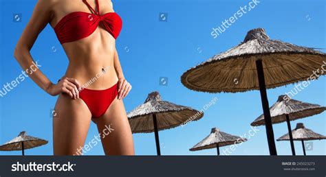 Slim Sexy Woman Bikini On Beach Stock Photo Shutterstock